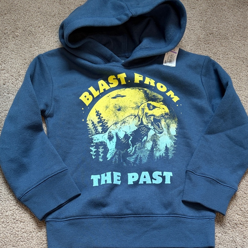 Jumping Beans Navy Dinosaur Hoodie NWT SIZE 4 Boys